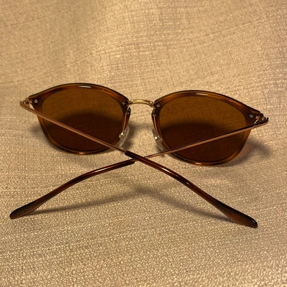 Highstreet 52mm Round Brow Bar Sunglasses Copper Tortoise - Picture 2 of 9